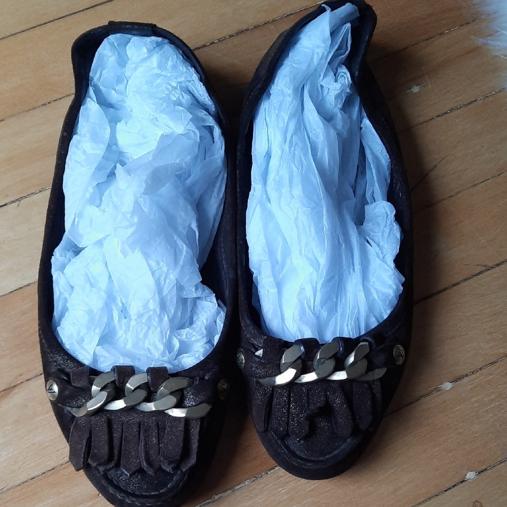 Louis Vuitton Dark Brown Loafers with Gold Accents